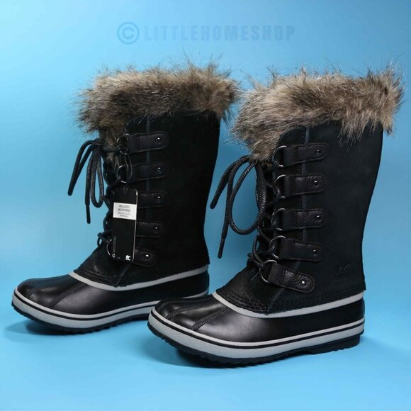NWT! Sorel Joan of Arctic Waterproof Snow Boot, Black, Gray, Size 6.5 - Picture 2 of 7